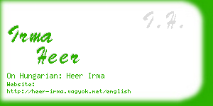 irma heer business card